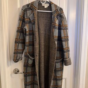 Saltwater LUXE Plaid Coat in Gray and Tan